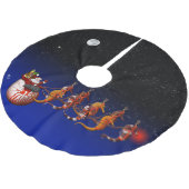 Sankt und SeepferdSleigh Polyester Weihnachtsbaumdecke (Schrägansicht)