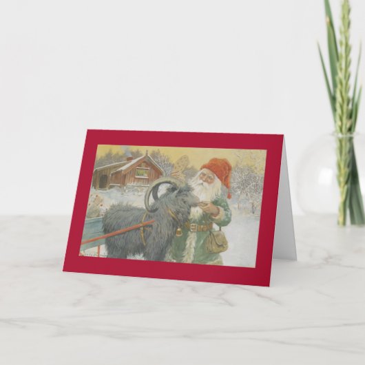 Sankt und sein Pferdeschlitten Feiertagskarte (Vorderseite)