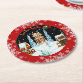 Sankt und seine Ren-Untersetzer Runder Pappuntersetzer (Angewinkelt)
