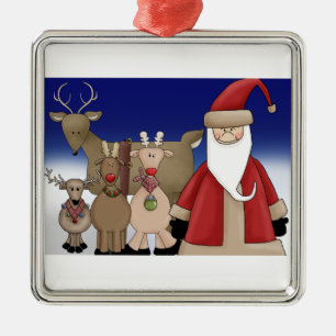 Sankt und seine Rotwild Silbernes Ornament