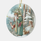 Sankt- und Waldtier-Vintages Weihnachten Keramik Ornament (Links)