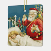 Sankt und wenig Schlafenmädchen-Weihnachten Keramikornament (Links)