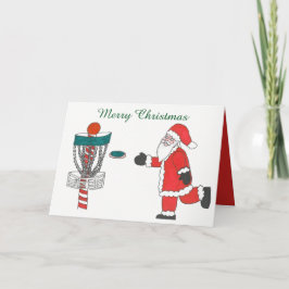 Sankt-Ursache, die Discgolf Weihnachtskarte spielt Feiertagskarte