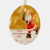 Sankt-Verzierung des Babys personalisierte erstes Keramik Ornament (Rechts)