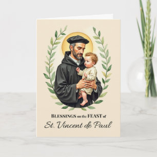 Sankt-Vinzentius-von-Paul-Festtags-Segen-Kranz Karte