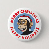 Sankt-Weihnachtsaffe Button (Vorderseite)