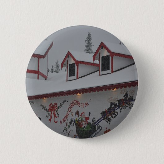 Sankt-Weihnachtsfeiertags-Schnee-Schneeflocke Button (Vorderseite)