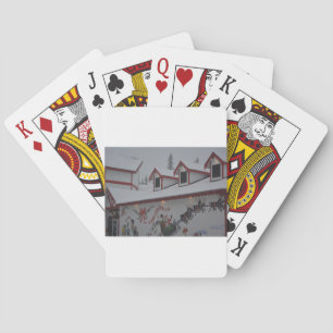 Sankt-Weihnachtsfeiertags-Schnee-Schneeflocke Spielkarten