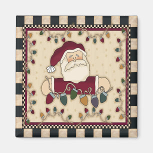 Sankt-Weihnachtsglühlampe-quadratischer Magnet