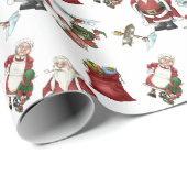 Sankt-WeihnachtsmattPackpapier, 30" x 6' Geschenkpapier (Rolleneckpunkt)
