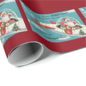 Sankt Weihnachtsraumschiff Geschenkpapier (Rolleneckpunkt)