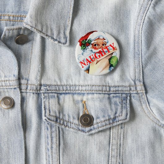 Sankt-Weihnachtsweihnachtsfrecher Button (Beispiel)