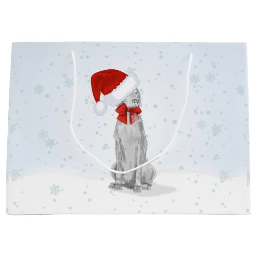 SANKT WEIMARANER IN DER SCHNEE-GESCHENK-TASCHE GROßE GESCHENKTÜTE (Vorderseite)