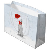 SANKT WEIMARANER IN DER SCHNEE-GESCHENK-TASCHE GROßE GESCHENKTÜTE (Rückseite Schrägansicht)