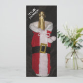 Sankt-Wein-Flaschen-WeihnachtsParty Einladung (Stehend Vorderseite)