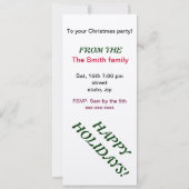 Sankt-Wein-Flaschen-WeihnachtsParty Einladung (Rückseite)