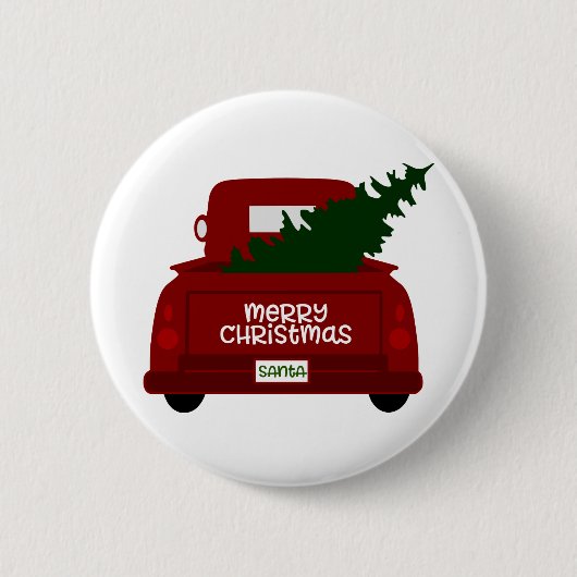 Sankt wenig roter Weihnachtsbaum-LKW Button (Vorderseite)
