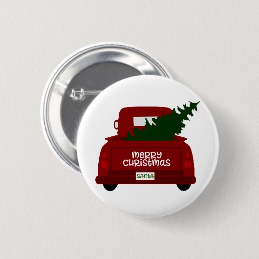 Sankt wenig roter Weihnachtsbaum-LKW Button (Vorne & Hinten)