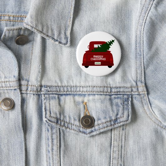 Sankt wenig roter Weihnachtsbaum-LKW Button (Beispiel)