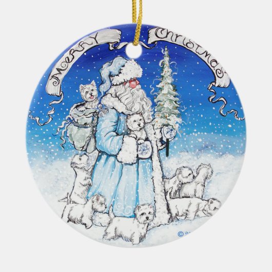 Sankt Westies Keramik Ornament (Vorne)
