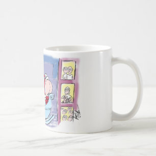 Sankt wirft ein wackeliges! kaffeetasse