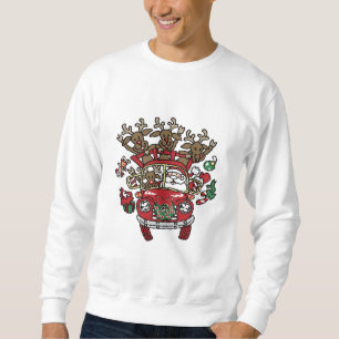 Sankt Woody und sein Ren-WeihnachtsCartoon Sweatshirt