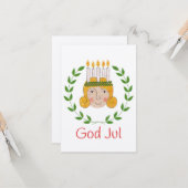 Sankta Lucia Grußkarte (Flachkarte) Karte (Vorderseite/Rückseite Beispiel)