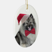 Sanktkeeshond-Weihnachtsverzierung Keramikornament (Rechts)