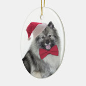 Sanktkeeshond-Weihnachtsverzierung Keramikornament (Links)
