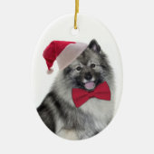 Sanktkeeshond-Weihnachtsverzierung Keramikornament (Vorne)