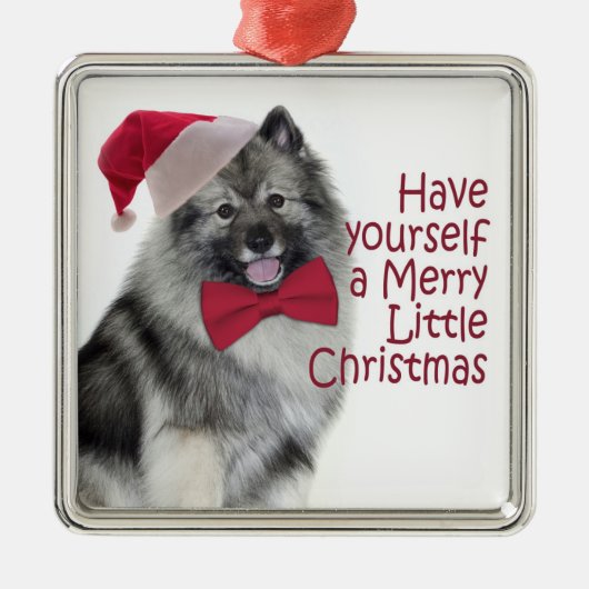 Sanktkeeshond-Weihnachtsverzierung Ornament Aus Metall (Vorne)