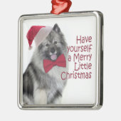 Sanktkeeshond-Weihnachtsverzierung Ornament Aus Metall (Links)
