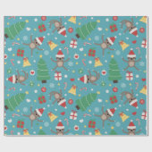 SanktSloths - niedliches Weihnachtsmuster Geschenkpapier (Flach)