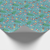 SanktSloths - niedliches Weihnachtsmuster Geschenkpapier (Ecke)