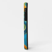 Sanlúcar Blue Green Orange Waves Case-Mate iPhone Hülle (Hinten/Links)