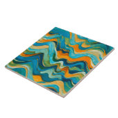 Sanlúcar Blue Green Orange Waves Fliese (Seite)