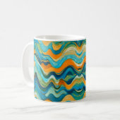 Sanlúcar Blue Green Orange Waves Kaffeetasse (Vorderseite Links)