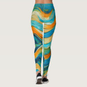 Sanlúcar Blue Green Orange Waves Leggings (Rückseite)