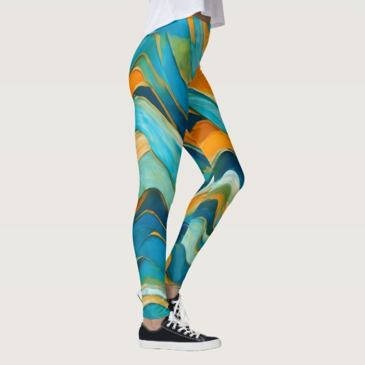 Sanlúcar Blue Green Orange Waves Leggings (Rechts)