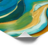 Sanlúcar Blue Green Orange Waves Poster (Ecke)