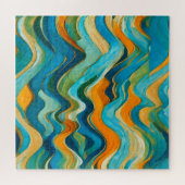 Sanlúcar Blue Green Orange Waves Puzzle (Horizontal)