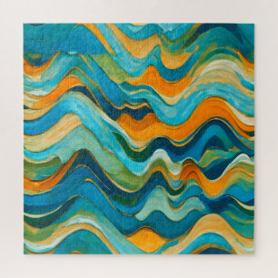 Sanlúcar Blue Green Orange Waves Puzzle