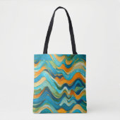 Sanlúcar Blue Green Orange Waves Tasche (Vorderseite)