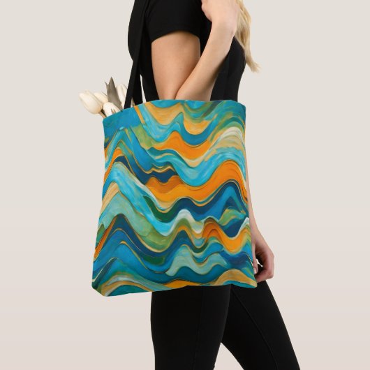 Sanlúcar Blue Green Orange Waves Tasche (Von Nahem)
