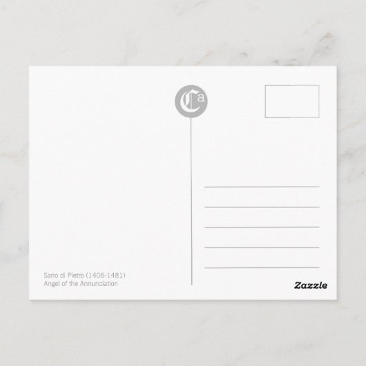 Sano di Pietro Annunziation Engel CC0734 Sienesen Postkarte (Rückseite)