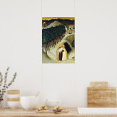 Sano di Pietro Das Treffen von Saint Anthony Poster (Küche)