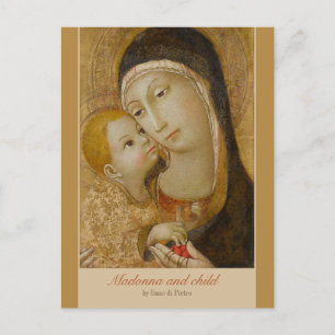 Sano di Pietro Zärtlichkeit Madonna mit Kind CC108 Postkarte
