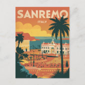 Sanremo, Italien, Darstellung im Retro-Stil Postkarte (Vorderseite)