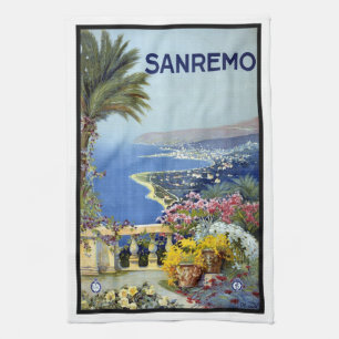Sanremo, Italien, Italienische Riviera Vintage-Rei Geschirrtuch