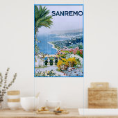 Sanremo, Italien Print (mit Grenze) Poster (Küche)